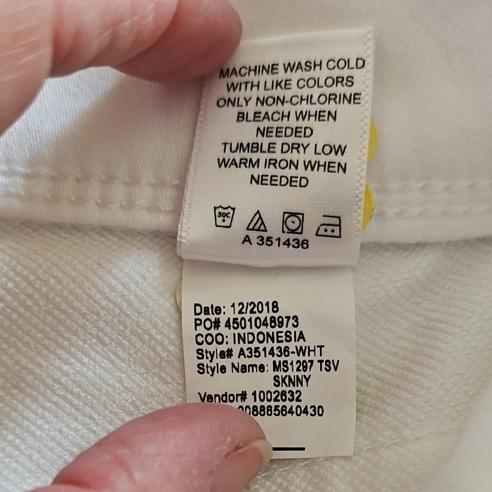 Martha Stewart Denim Ankle Jeans W/ Zipper Cuff White Pull-on Stretch - Picture 7 of 10